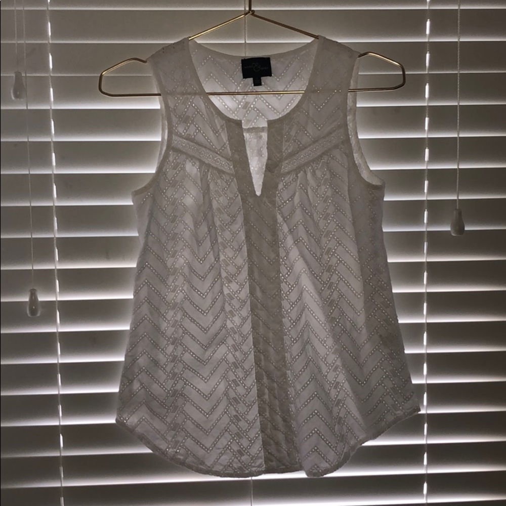 White eyelet top